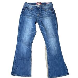 Lucky Brand Jeans Womens Sz 12/31 Sofia Boot Ankle Blue Denim Mid Rise